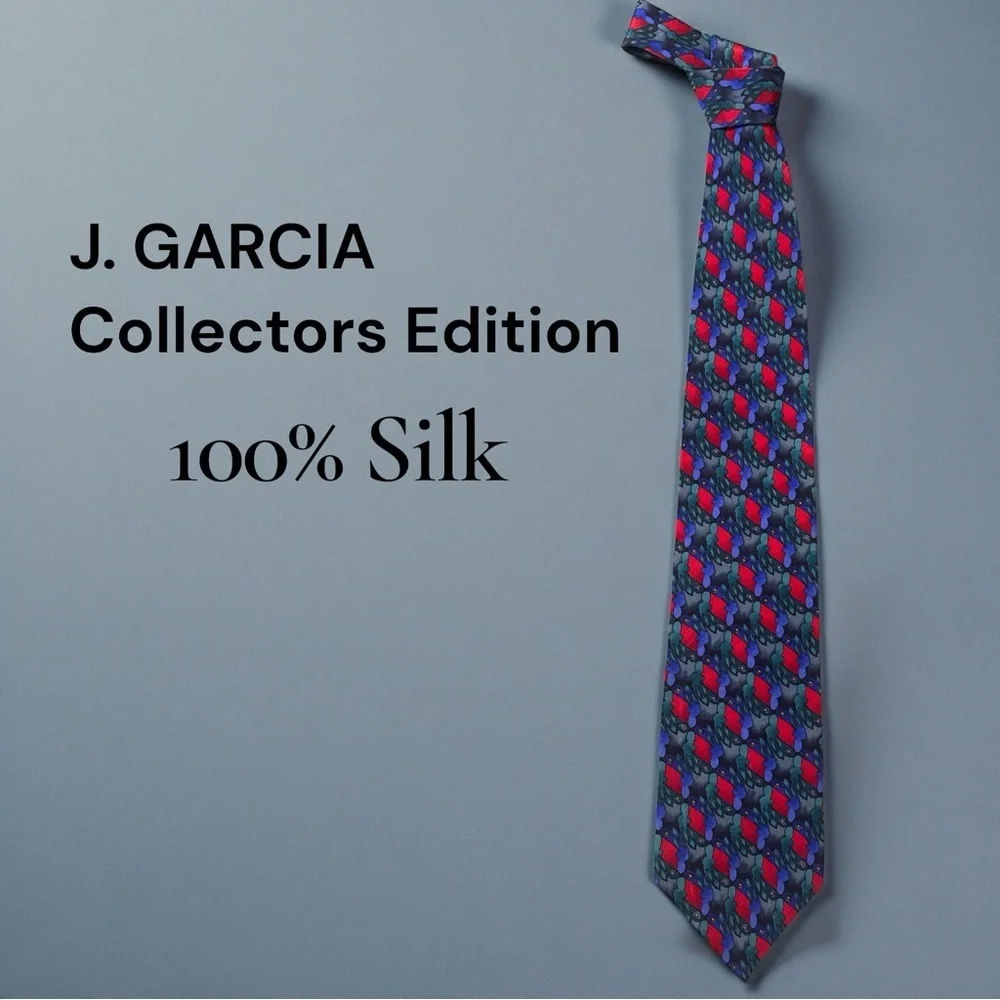 J. Garcia Collector’s Edition 100% Silk Tie Abstract Art Pattern Made in USA 56”